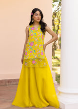 SHARNAMLI IN OUR Seri Kurta Lehenga Set - Mustard Yellow - With Dupatta