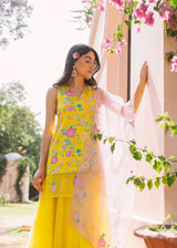 SHARNAMLI IN OUR Seri Kurta Lehenga Set - Mustard Yellow - With Dupatta