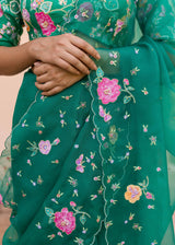 Avril Saree Blouse Set - Emerald Green