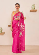 RAAG SAREE - BERRY PINK
