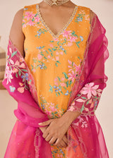 GAZAL SHARARA SET - TANGERINE ORANGE