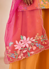 GAZAL SHARARA SET - TANGERINE ORANGE