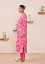 FIZA KURTA SET WITH DUPATTA - PINK