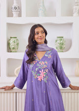 ILANA KURTA SET WITH DUPATTA - PURPLE