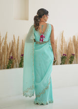 Nargis Saree Feeha Blouse - Aqua Blue
