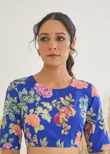 Nargis Saree Fiza Blouse - Aqua Blue