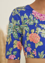 Nargis Saree Fiza Blouse - Aqua Blue