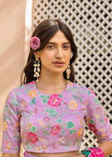 Zia Saree Blouse Set - Multi Coloured