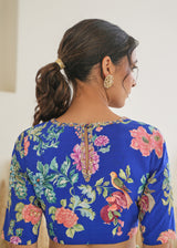 Nargis Saree Fiza Blouse - Aqua Blue