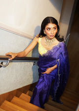 Dolly Singh in our Soha Cutwork Saree Chokor Blouse - Royal Purple