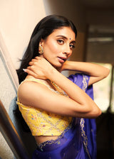 Dolly Singh in our Soha Cutwork Saree Chokor Blouse - Royal Purple