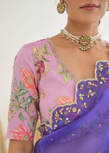 Nargis Saree Fiza Blouse - Royal Purple