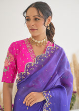 Nargis Saree Feeha Blouse - Royal Purple