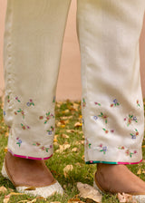 Zia Gathered Short Kurta Set - Cream
