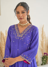 Feeha Anarkali Set - Purple