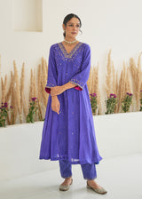 Feeha Anarkali Set - Purple