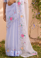 Avril Saree Blouse Set - Powder Blue