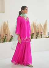 Feeha Sharara Set - Magenta