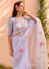 Avril Saree Blouse Set - Powder Blue