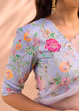 Avril Saree Blouse Set - Powder Blue