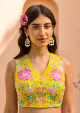 Avril Saree Blouse Set - Sage Green