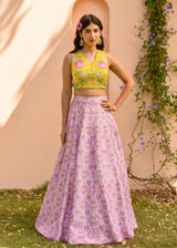 Freya Trellis Lehenga Set - Multi Coloured