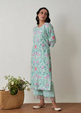 HANNA KHAN IN OUR Sia Kurta Set - Sage Green