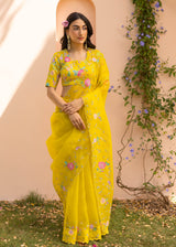 Avril Saree Blouse Set - Mustard Yellow
