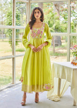 AELIA ANARKALI SET - PEAR GREEN