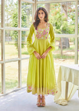 AELIA ANARKALI SET - PEAR GREEN
