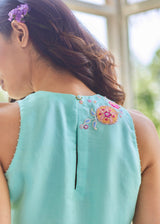 LIZA SLEEVELESS CO-ORD SET - AQUA BLUE