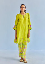 EERO KURTA SET - LIME YELLOW