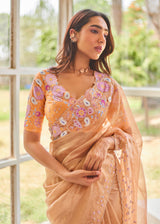 Priyamani in our Asra Saree Gisele Blouse Set - Peach Gold