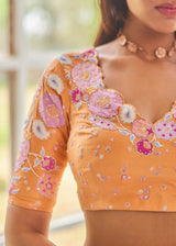 Priyamani in our Asra Saree Gisele Blouse Set - Peach Gold