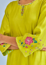 EERO KURTA SET - LIME YELLOW
