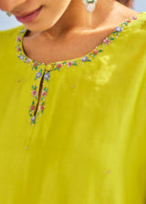 EERO KURTA SET - LIME YELLOW
