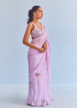 IVA SAREE BLOUSE SET - MAUVE