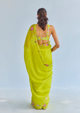 IVA SAREE BLOUSE SET - LIME YELLOW