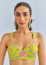 SIA LEHENGA SET - LIME YELLOW