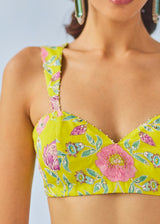 SIA LEHENGA SET - LIME YELLOW