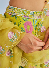 SIA LEHENGA SET - LIME YELLOW