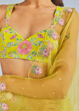 SIA LEHENGA SET - LIME YELLOW