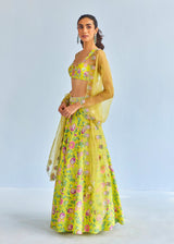 SIA LEHENGA SET - LIME YELLOW
