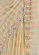 INEJ ICHIKA SLEEVELESS SAREE BLOUSE SET - SAGE GREEN