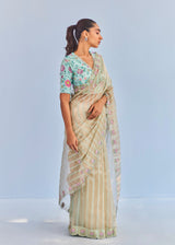 INEJ ICHIKA SAREE BLOUSE SET - SAGE GREEN