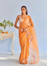 TIFNI SAREE - TANGERINE ORANGE