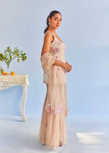 ADIRA SLEEVELESS SHARARA SET - OFF WHITE