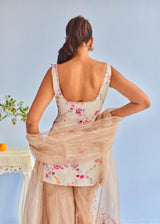 ADIRA SLEEVELESS SHARARA SET - OFF WHITE