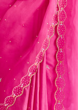 AKIRA SAREE NORI BLOUSE SET - FUSCHIA PINK