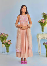 AELIA SLEEVELESS ANARKALI SET - NUDE PEACH